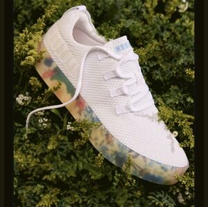NOBULL Women's White Sneakers with Colorful Sole